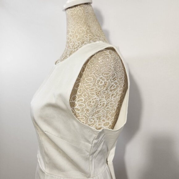 AX Paris Women's White Size10 Sleeveless Chiffon Panel Zip Back Mini Dress Party - Picture 5 of 14